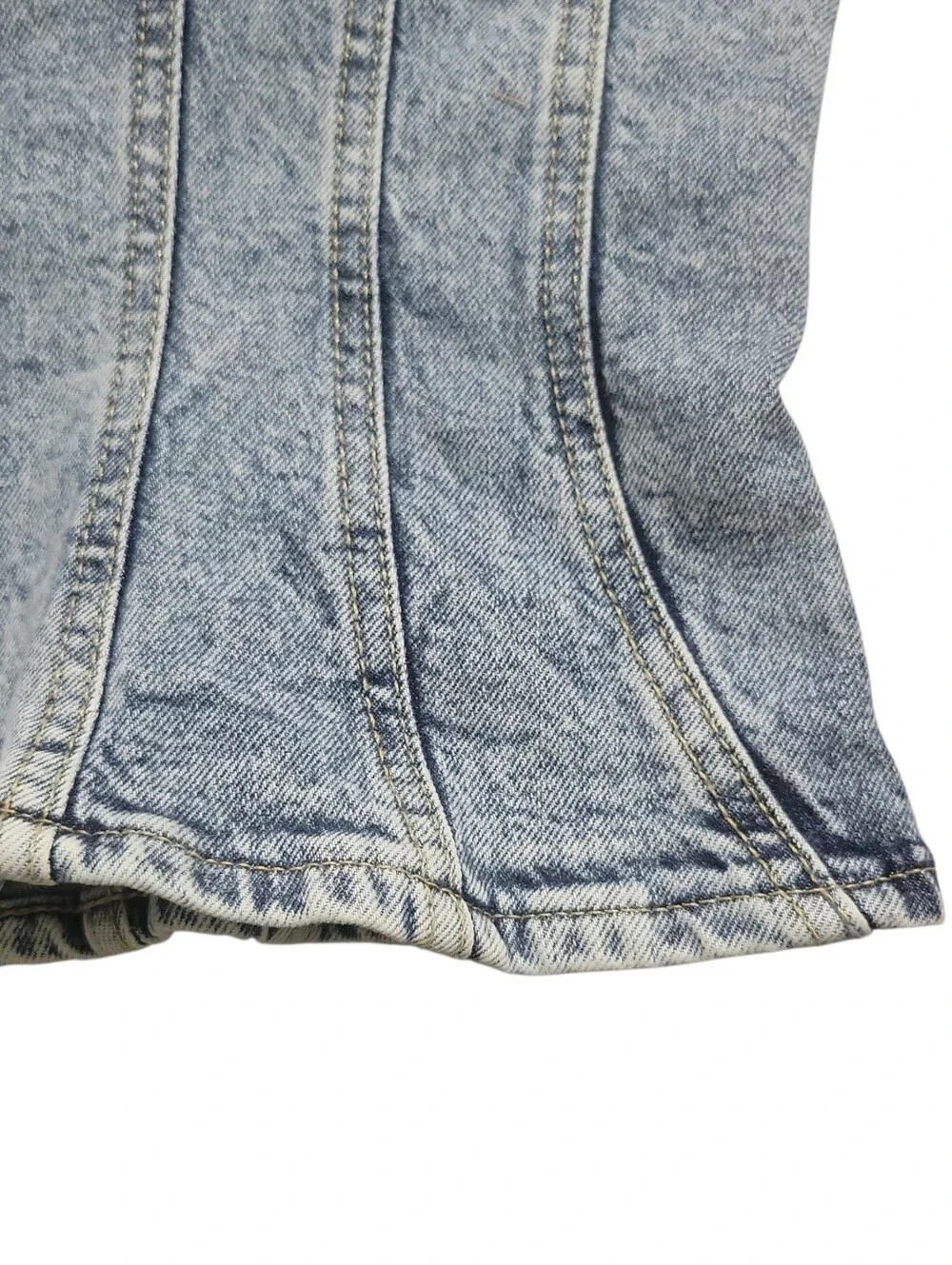 H&M Divided Denim Corset Bustier Top Size M  Zipper Closure Y2K Blue